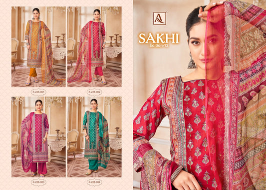 Sakhi Edition 12 Alok Pure Zam Karachi Salwar Suits Supplier Ahmedabad