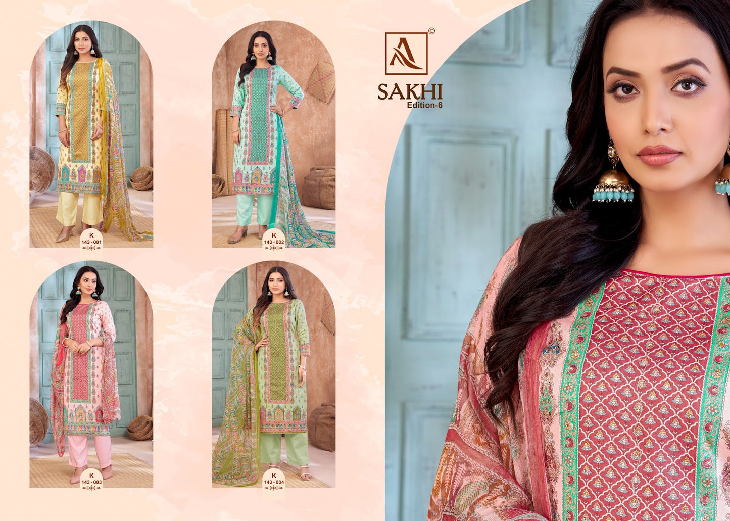 Sakhi Edition 6 Alok Pure Zam Pant Style Suits Wholesale Rate