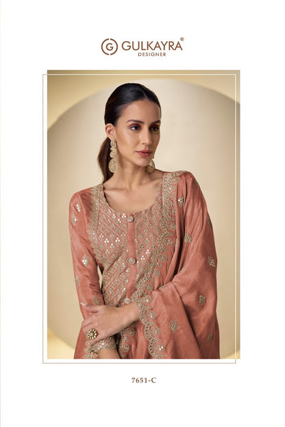 Sakhi Gulkayra Designer Shimmer Silk Readymade Plazzo Style Suits Wholesale Price