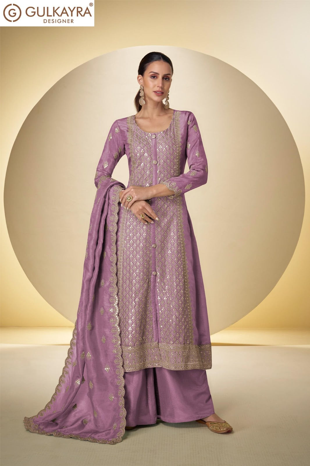 Sakhi Gulkayra Designer Shimmer Silk Readymade Plazzo Style Suits Wholesale Price