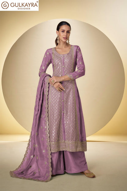 Sakhi Gulkayra Designer Shimmer Silk Readymade Plazzo Style Suits Wholesale Price