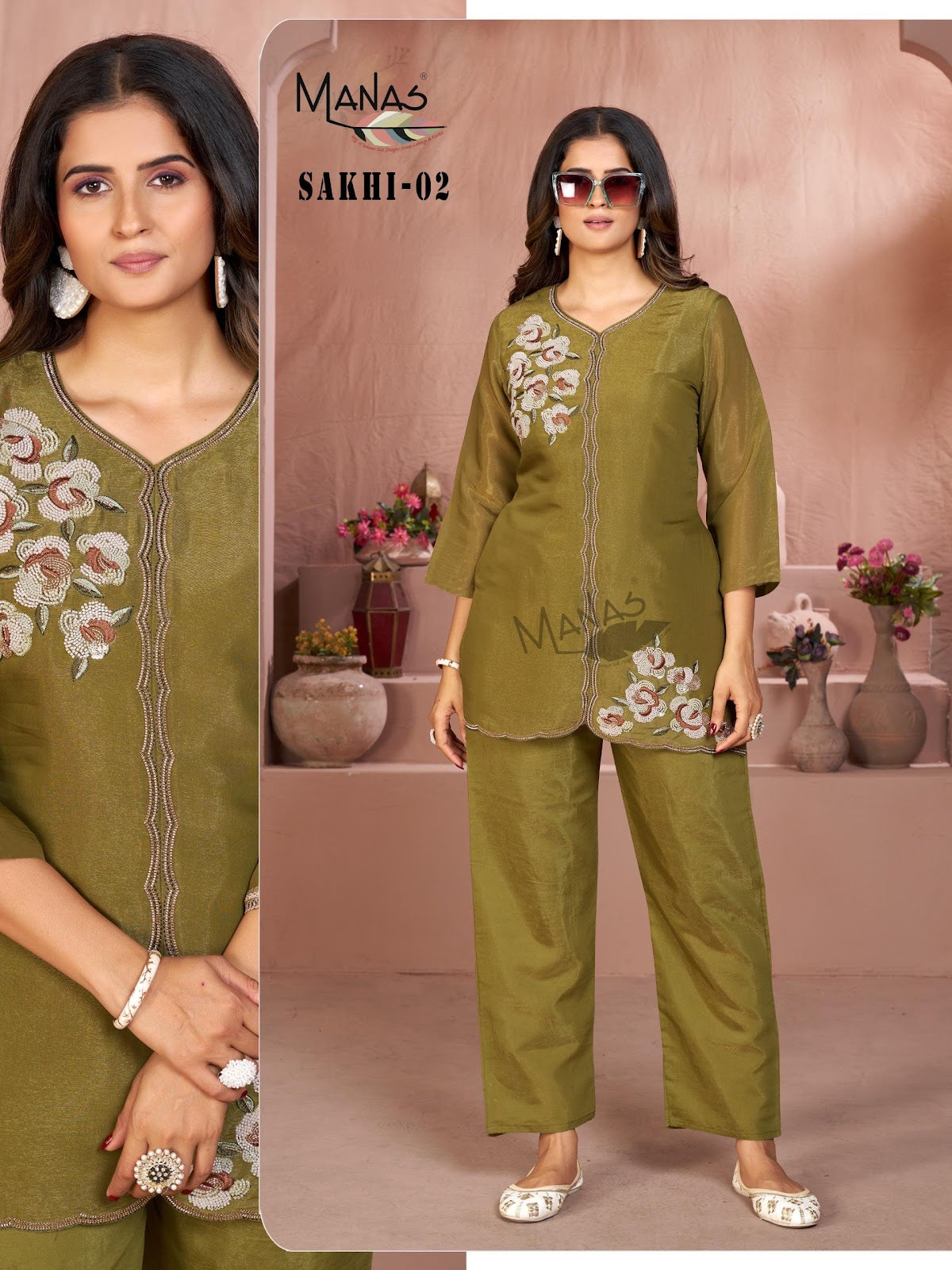 Sakhi Manas Coral Co Ord Set Wholesaler Gujarat