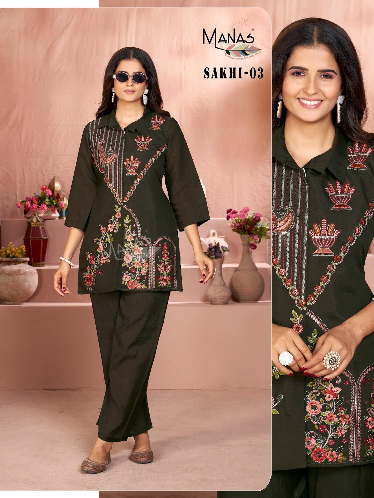 Sakhi Manas Coral Co Ord Set Wholesaler Gujarat