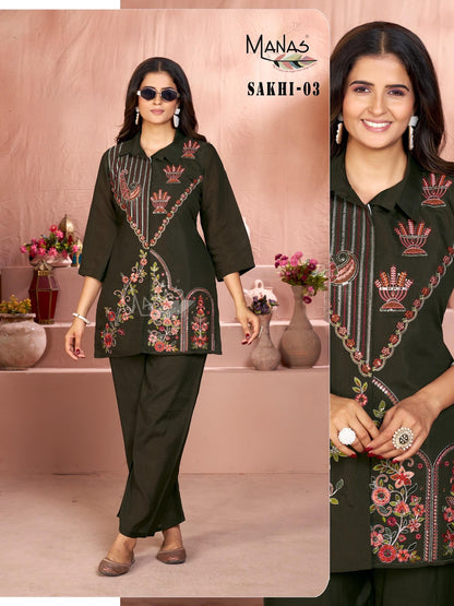 Sakhi Manas Coral Co Ord Set Wholesaler Gujarat