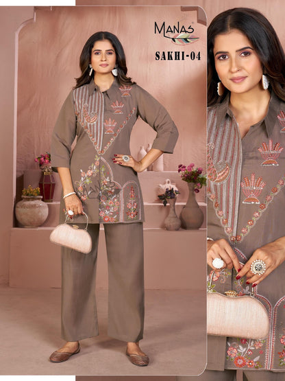 Sakhi Manas Coral Co Ord Set Wholesaler Gujarat