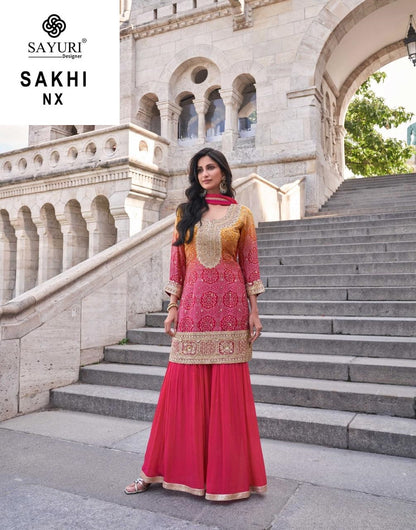 Sakhi Nx Sayuri Simmer Readymade Sharara Suits Manufacturer India
