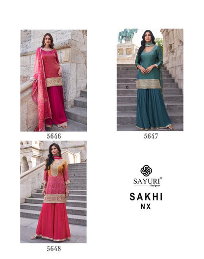 Sakhi Nx Sayuri Simmer Readymade Sharara Suits Manufacturer India