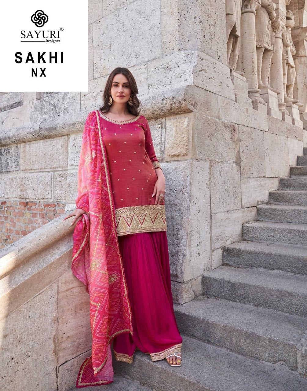 Sakhi Nx Sayuri Simmer Readymade Sharara Suits Manufacturer India