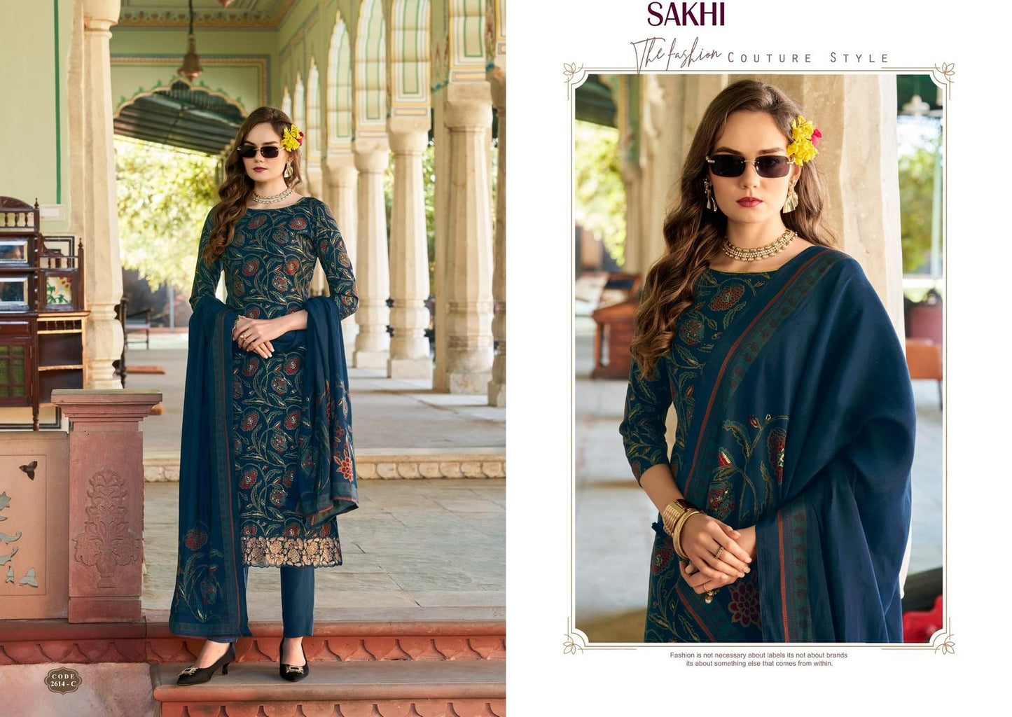 Sakhi Sargam Prints Viscose Muslin Pant Style Suits Manufacturer Ahmedabad