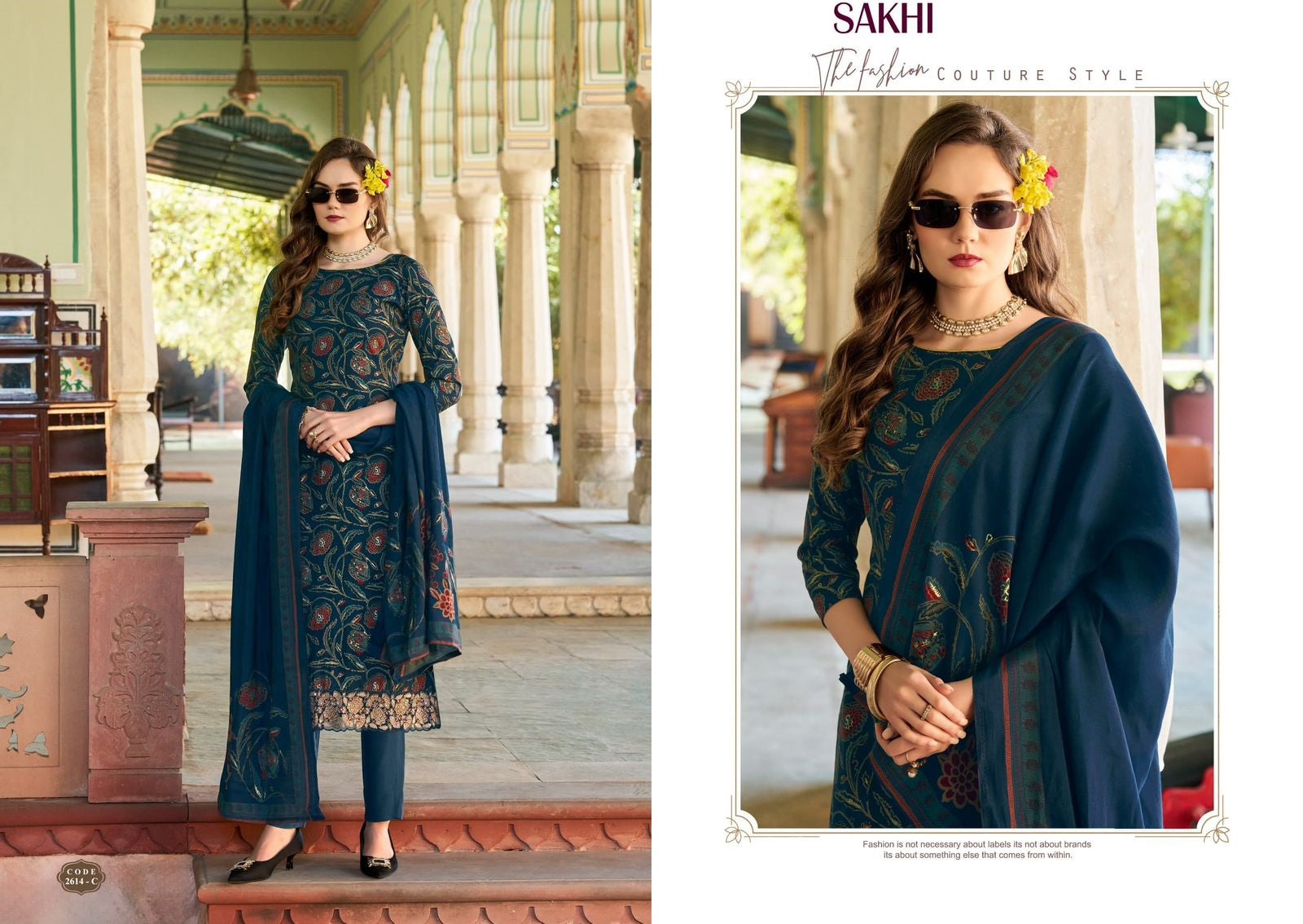 Sakhi Sargam Prints Viscose Muslin Pant Style Suits Manufacturer Ahmedabad