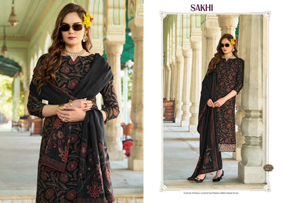Sakhi Sargam Prints Viscose Muslin Pant Style Suits Manufacturer Ahmedabad