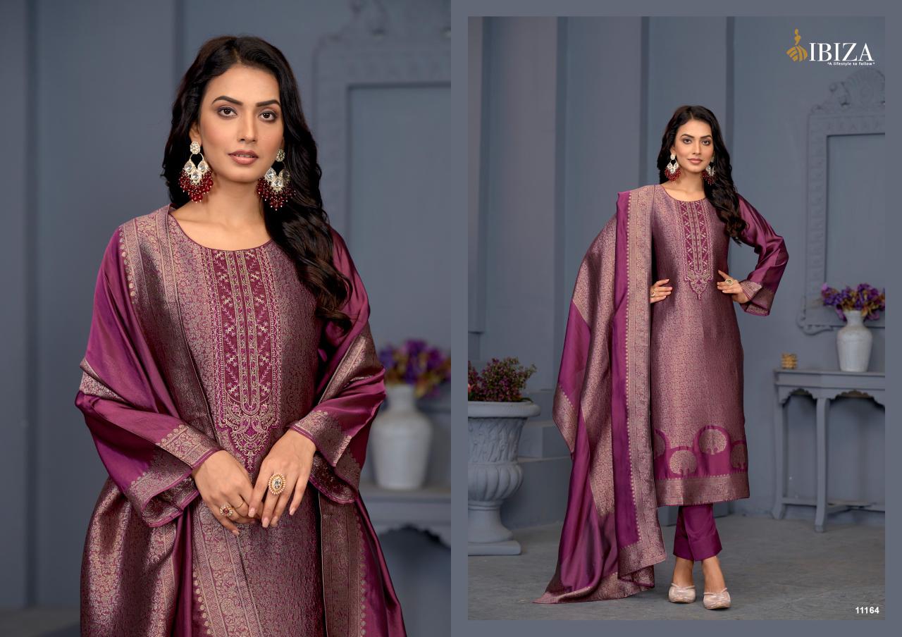 Sakhi Vol 4 Ibiza Silk Jacquard Pant Style Suits Manufacturer