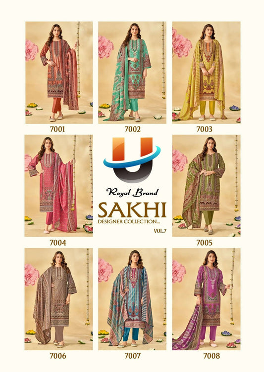 Sakhi Vol 7 Royal Brand Cotton Karachi Salwar Suits Wholesale