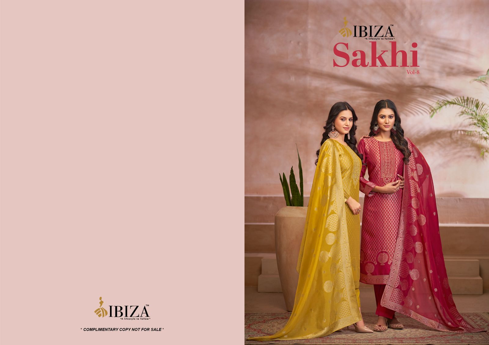 Sakhi Vol 8 Ibiza Silk Jacquard Pant Style Suits Exporter Ahmedabad