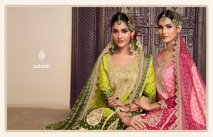 Sakhi Zubeda Chinon Silk Readymade Suits Manufacturer India