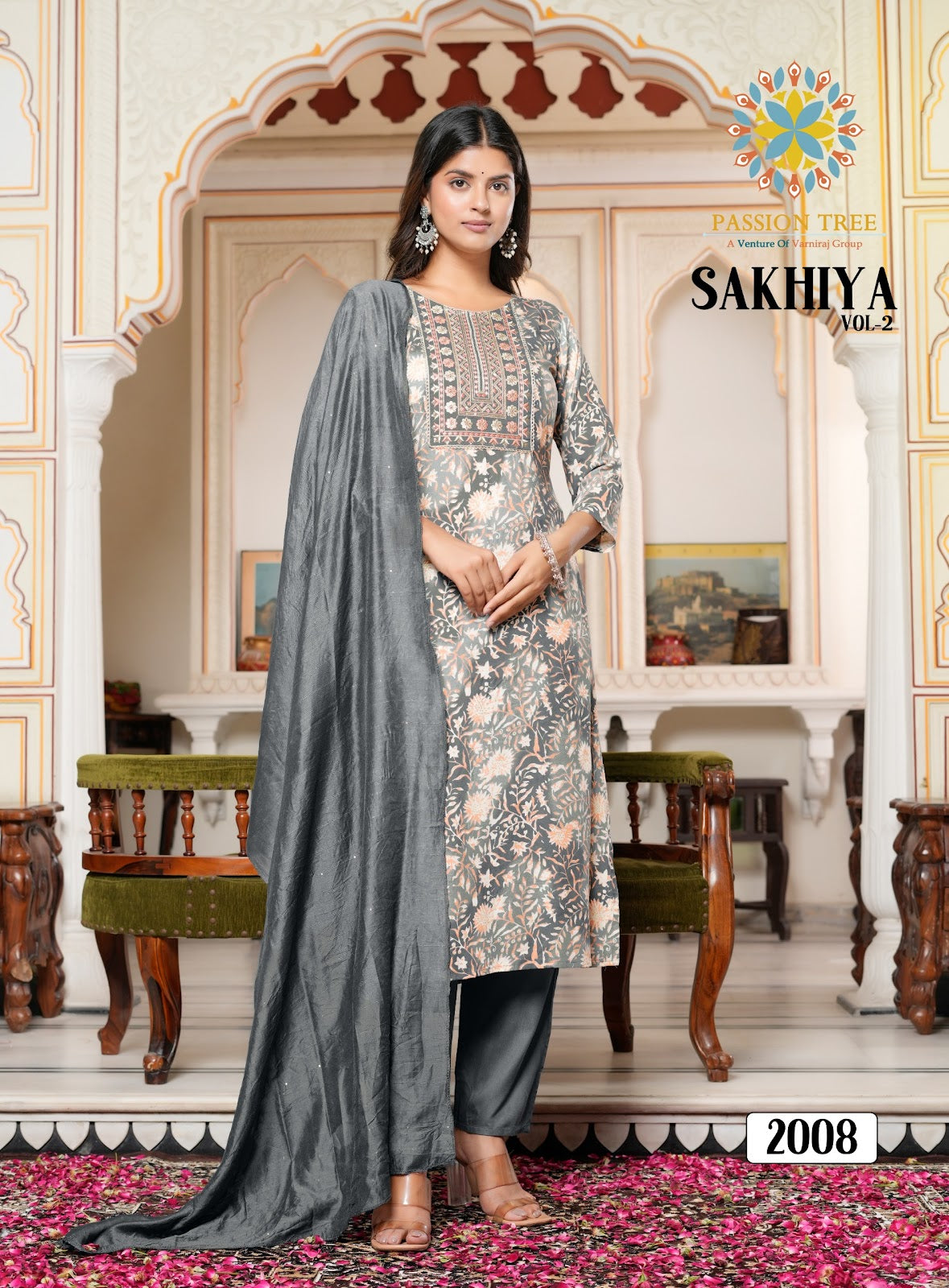Sakhiya Vol 2 Passion Tree Heavy Rayon Readymade Pant Style Suits Wholesale Rate