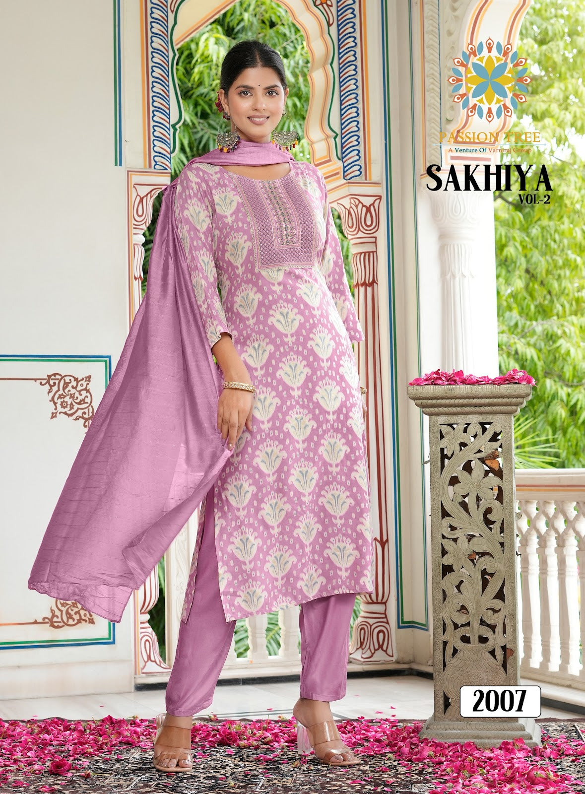 Sakhiya Vol 2 Passion Tree Heavy Rayon Readymade Pant Style Suits Wholesale Rate