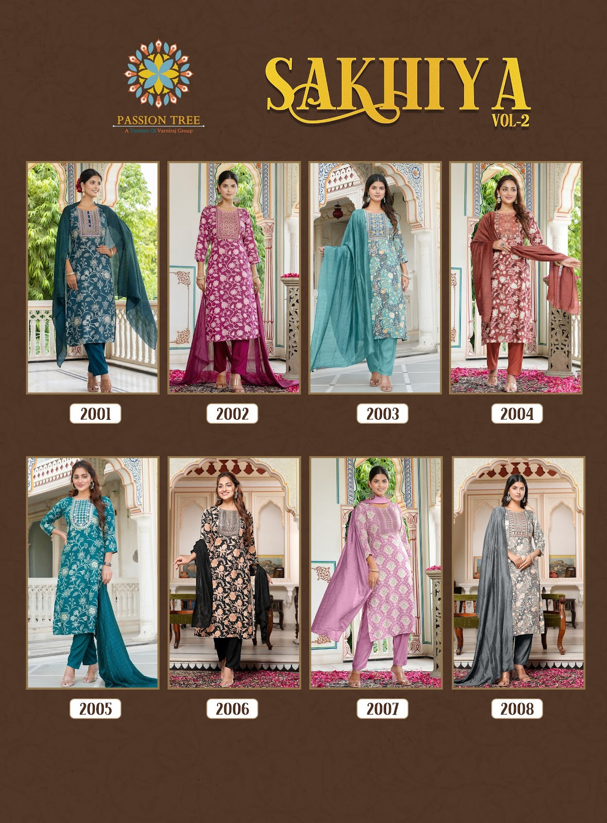 Sakhiya Vol 2 Passion Tree Heavy Rayon Readymade Pant Style Suits Wholesale Rate