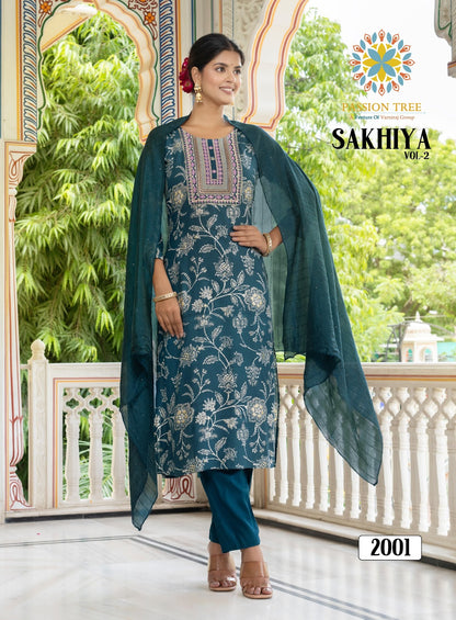 Sakhiya Vol 2 Passion Tree Heavy Rayon Readymade Pant Style Suits Wholesale Rate