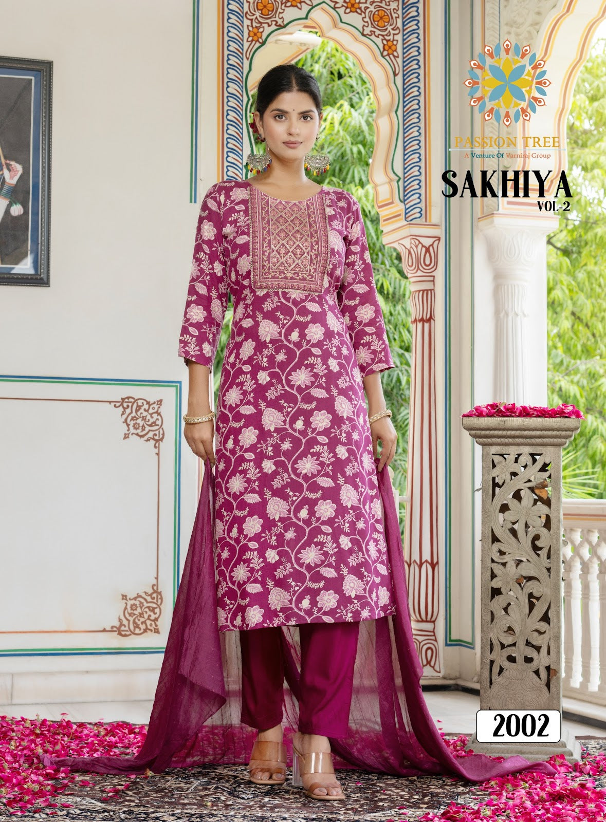 Sakhiya Vol 2 Passion Tree Heavy Rayon Readymade Pant Style Suits Wholesale Rate