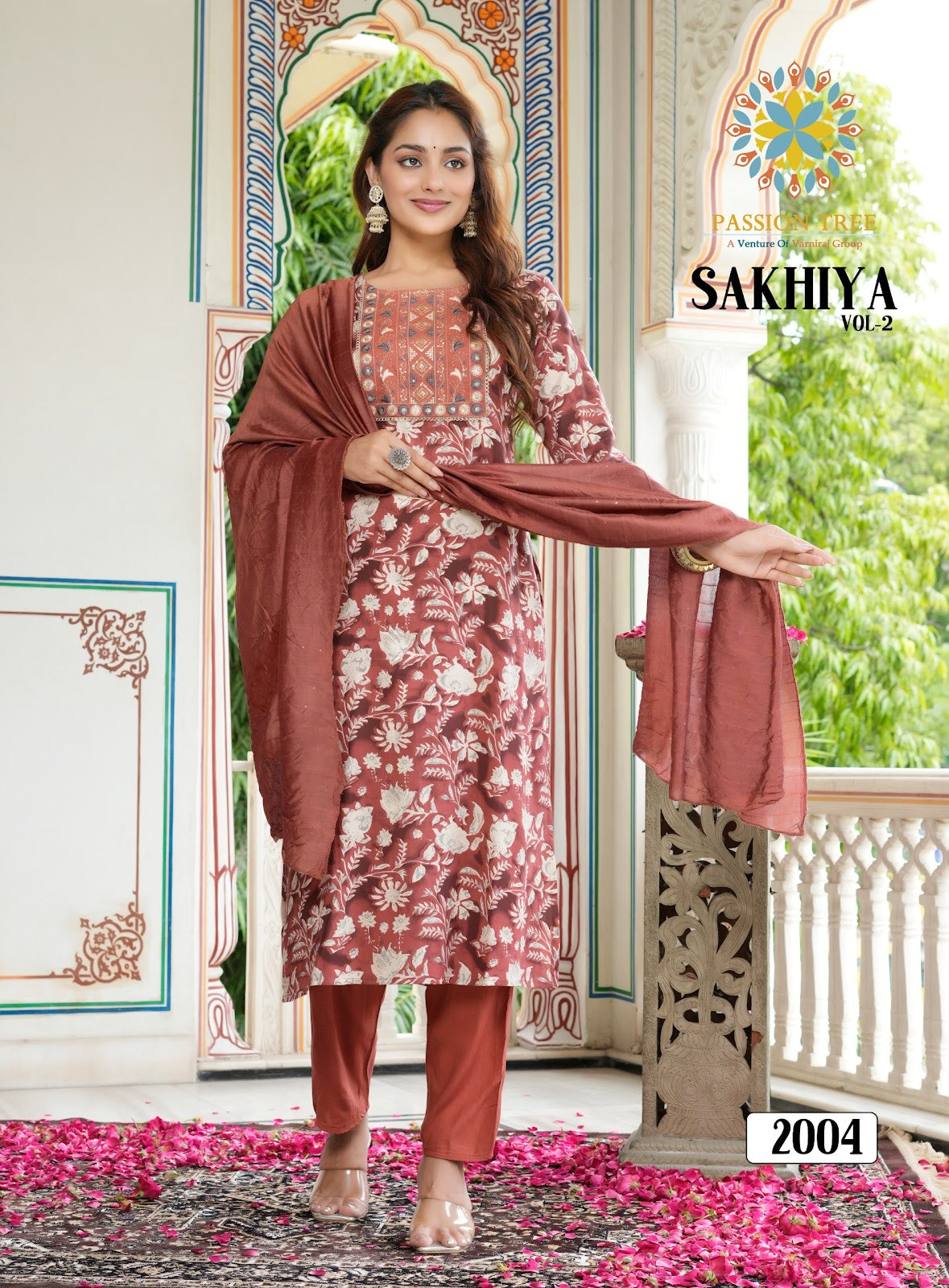 Sakhiya Vol 2 Passion Tree Heavy Rayon Readymade Pant Style Suits Wholesale Rate
