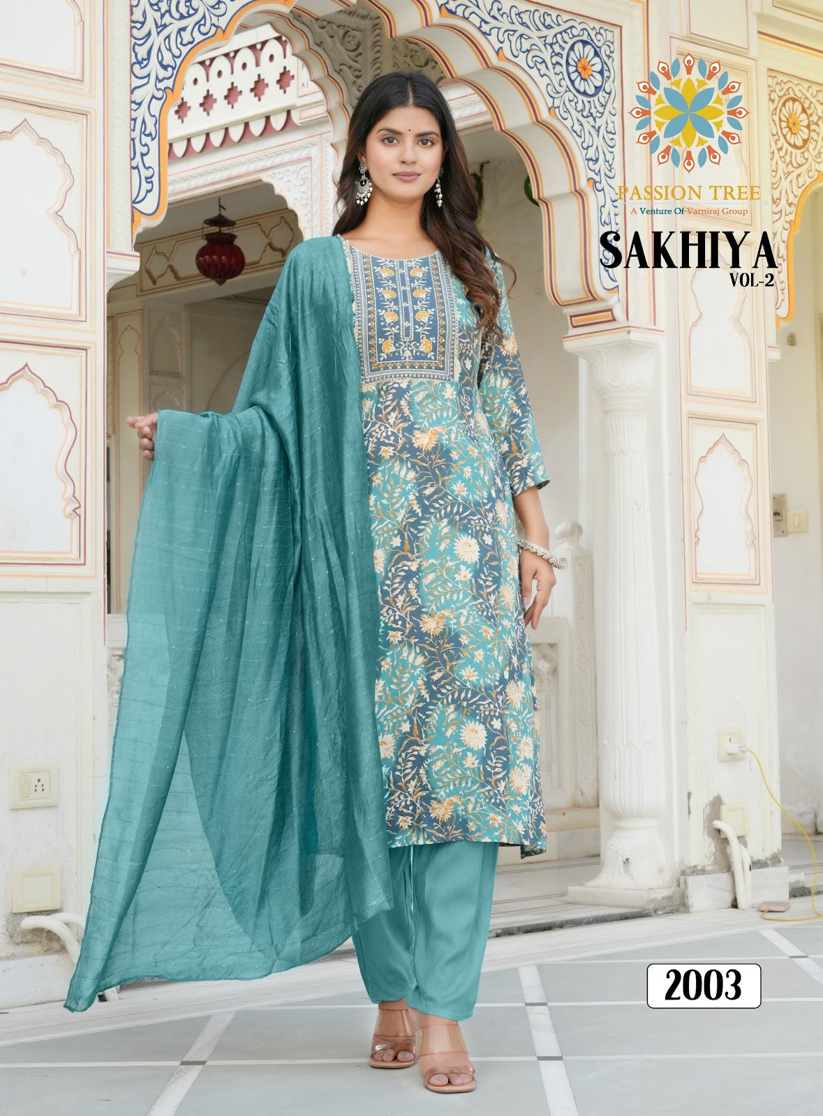 Sakhiya Vol 2 Passion Tree Heavy Rayon Readymade Pant Style Suits Wholesale Rate