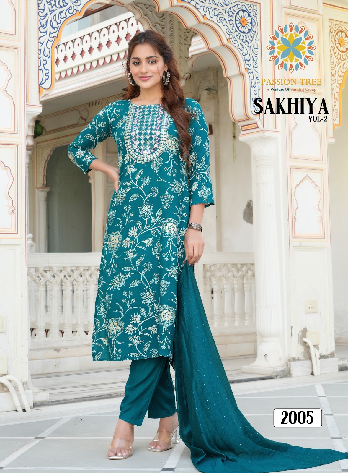 Sakhiya Vol 2 Passion Tree Heavy Rayon Readymade Pant Style Suits Wholesale Rate