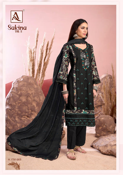 Sakina Vol 3 Black Special Alok Reyon Karachi Salwar Suits Wholesaler India