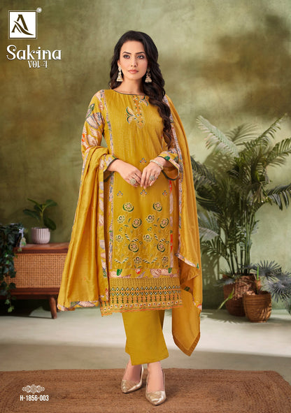 Sakina Vol 4 Alok Viscose Reyon Karachi Salwar Suits Wholesale Price