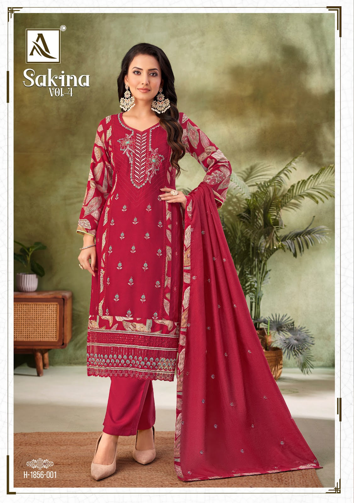 Sakina Vol 4 Alok Viscose Reyon Karachi Salwar Suits Wholesale Price