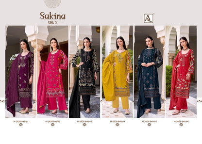 Sakina Vol 5 Alok Viscose Reyon Karachi Salwar Suits Wholesale Price