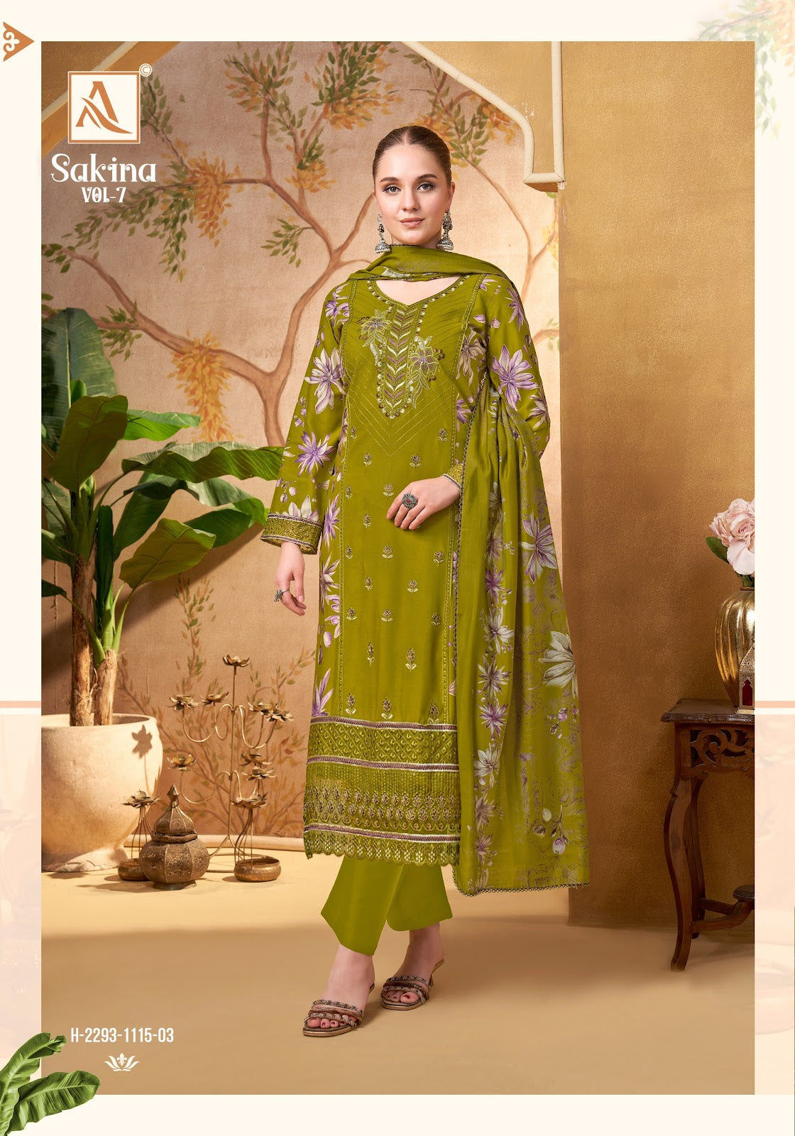 Sakina Vol 7 Alok Viscose Reyon Karachi Salwar Suits Exporter Ahmedabad