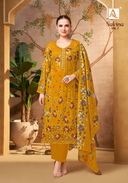 Sakina Vol 7 Alok Viscose Reyon Karachi Salwar Suits Exporter Ahmedabad