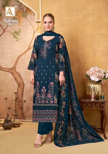 Sakina Vol 7 Alok Viscose Reyon Karachi Salwar Suits Exporter Ahmedabad