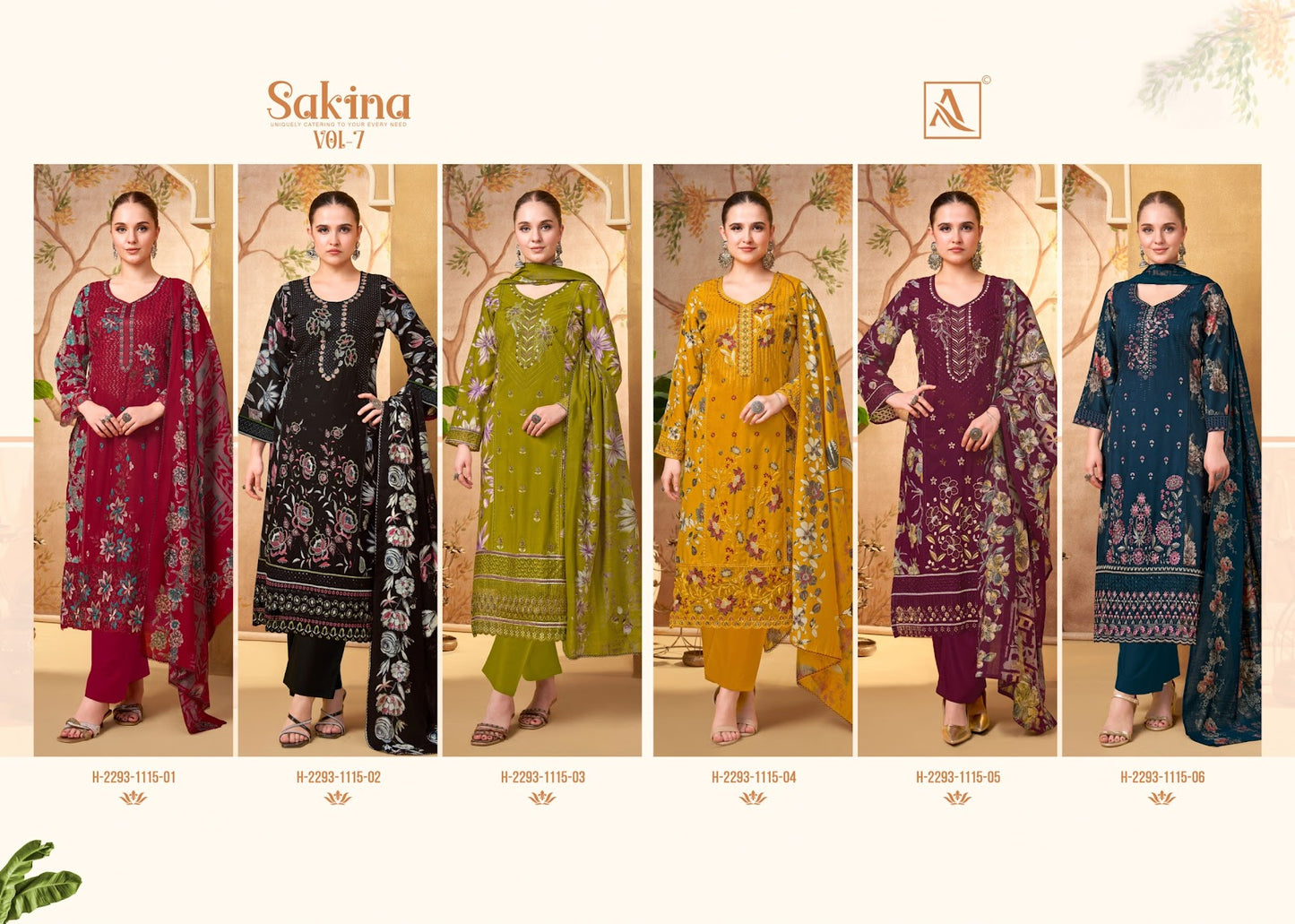 Sakina Vol 7 Alok Viscose Reyon Karachi Salwar Suits Exporter Ahmedabad