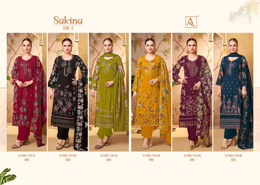 Sakina Vol 7 Alok Viscose Reyon Karachi Salwar Suits Exporter Ahmedabad
