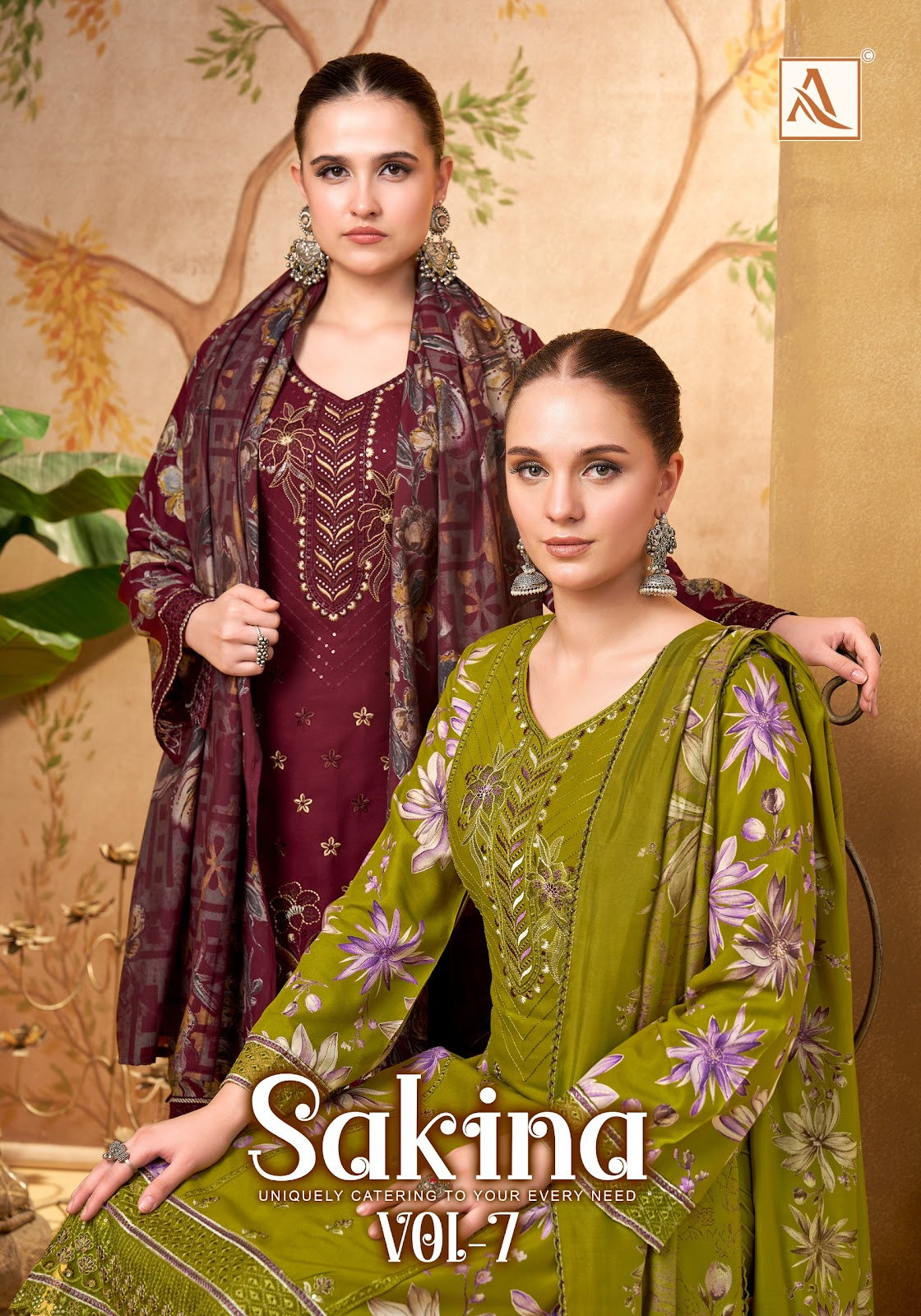 Sakina Vol 7 Alok Viscose Reyon Karachi Salwar Suits Exporter Ahmedabad