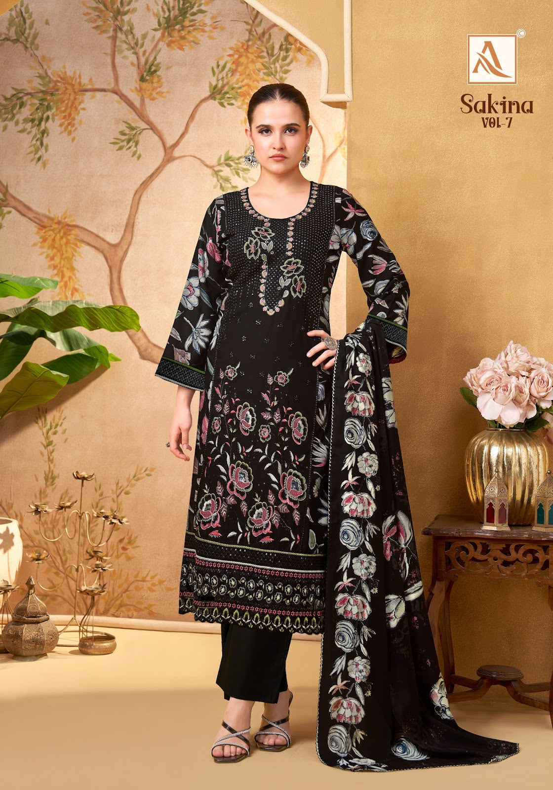 Sakina Vol 7 Alok Viscose Reyon Karachi Salwar Suits Exporter Ahmedabad