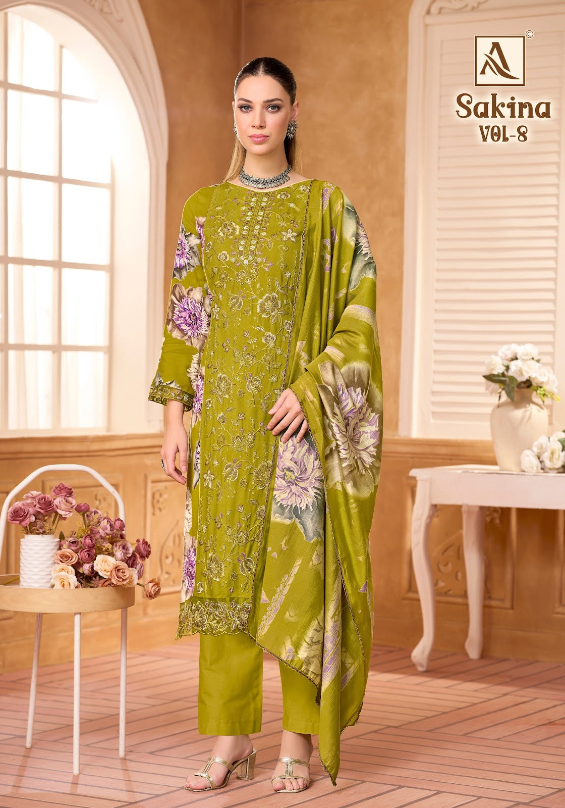 Sakina Vol 8 Alok Viscose Reyon Karachi Salwar Suits Exporter