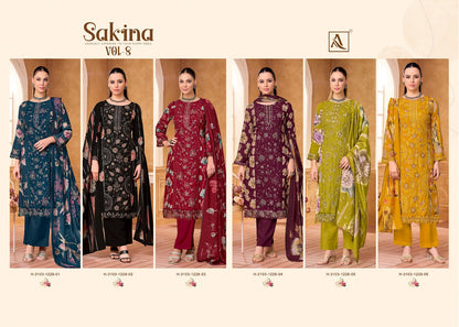 Sakina Vol 8 Alok Viscose Reyon Karachi Salwar Suits Exporter