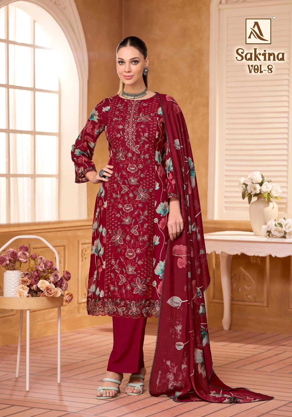 Sakina Vol 8 Alok Viscose Reyon Karachi Salwar Suits Exporter