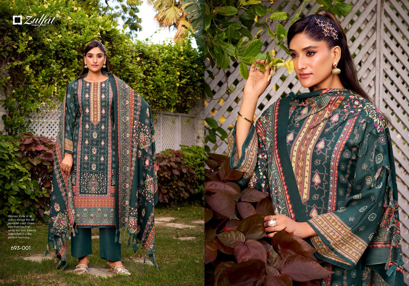Sakina Zulfat Designer Woolen Karachi Pashmina Salwar Suits Supplier India