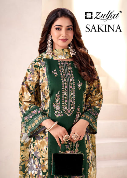 Sakina Zulfat Designer Jam Cotton Karachi Salwar Suits Supplier