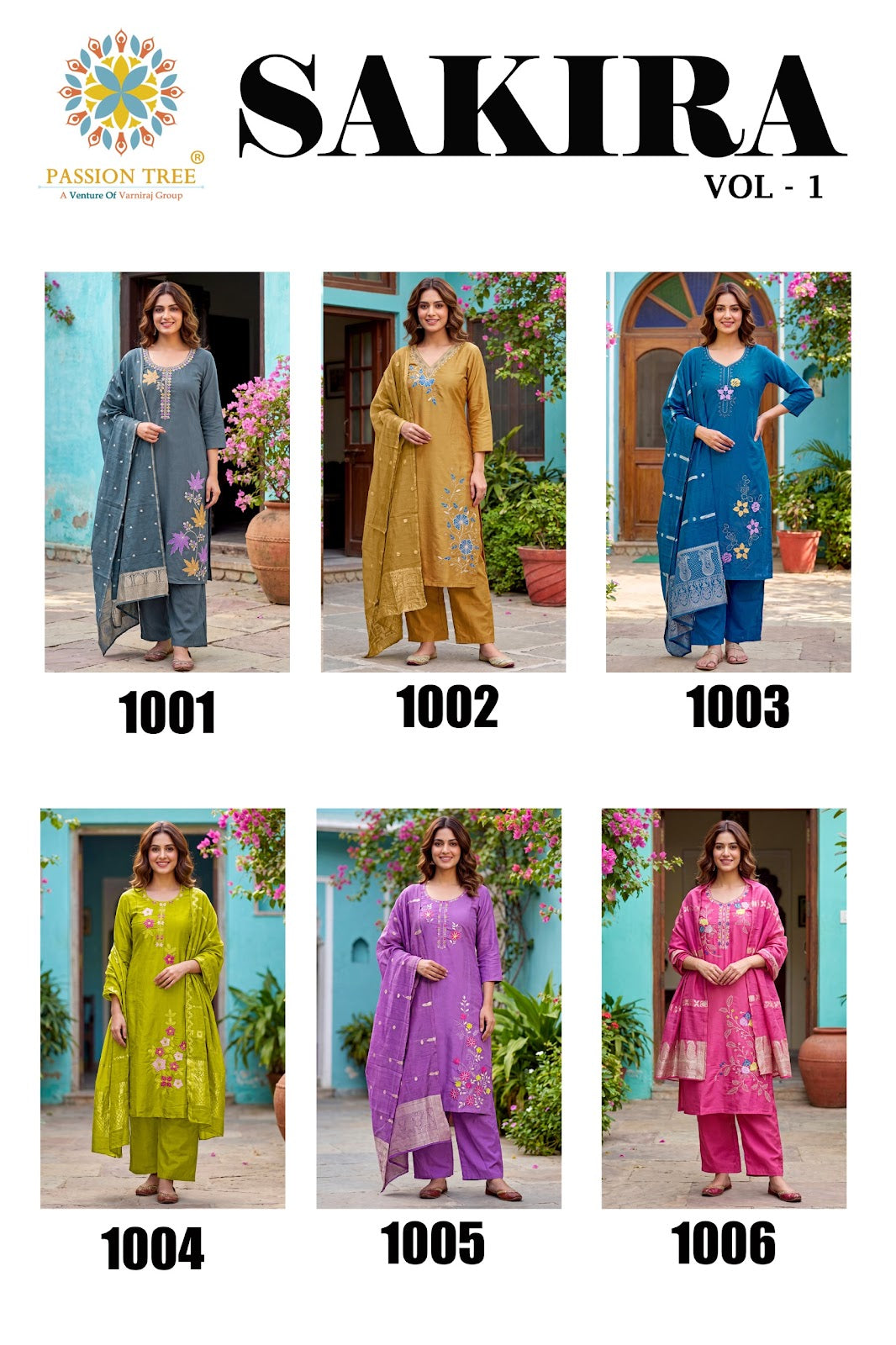 Sakira Vol 1 Passion Tree Roman Silk Readymade Pant Style Suits Exporter Ahmedabad