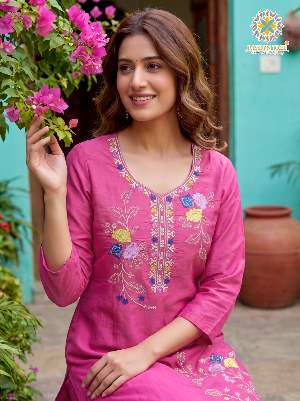 Sakira Vol 1 Passion Tree Roman Silk Readymade Pant Style Suits Exporter Ahmedabad