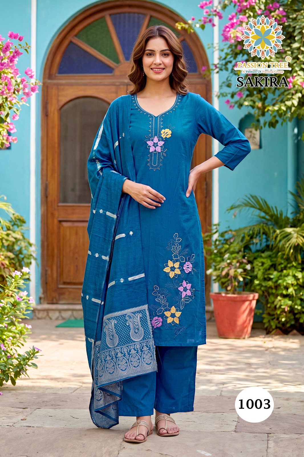 Sakira Vol 1 Passion Tree Roman Silk Readymade Pant Style Suits Exporter Ahmedabad