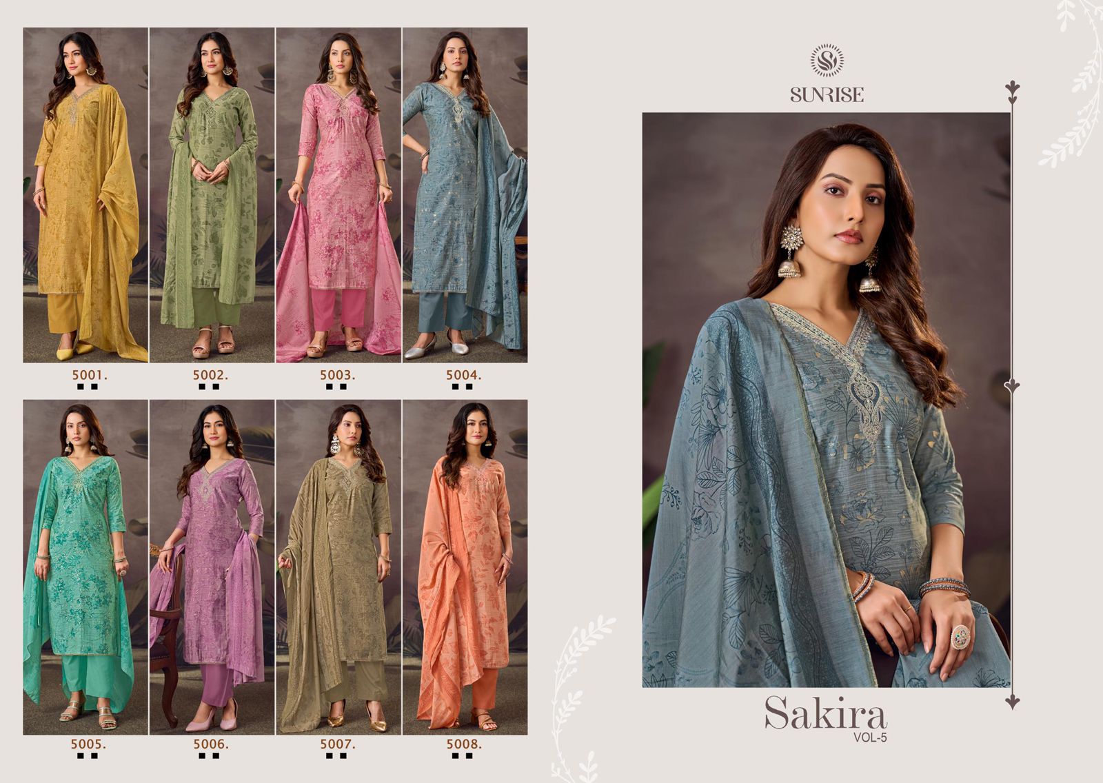 Sakira Vol 5 Sunrise Modal Silk Pant Style Suits Wholesale