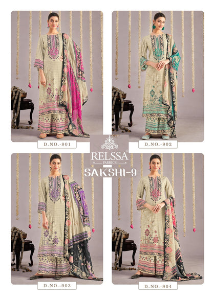 Sakshi 9 Relssa Fabrics Plazzo Style Suits Wholesale Price