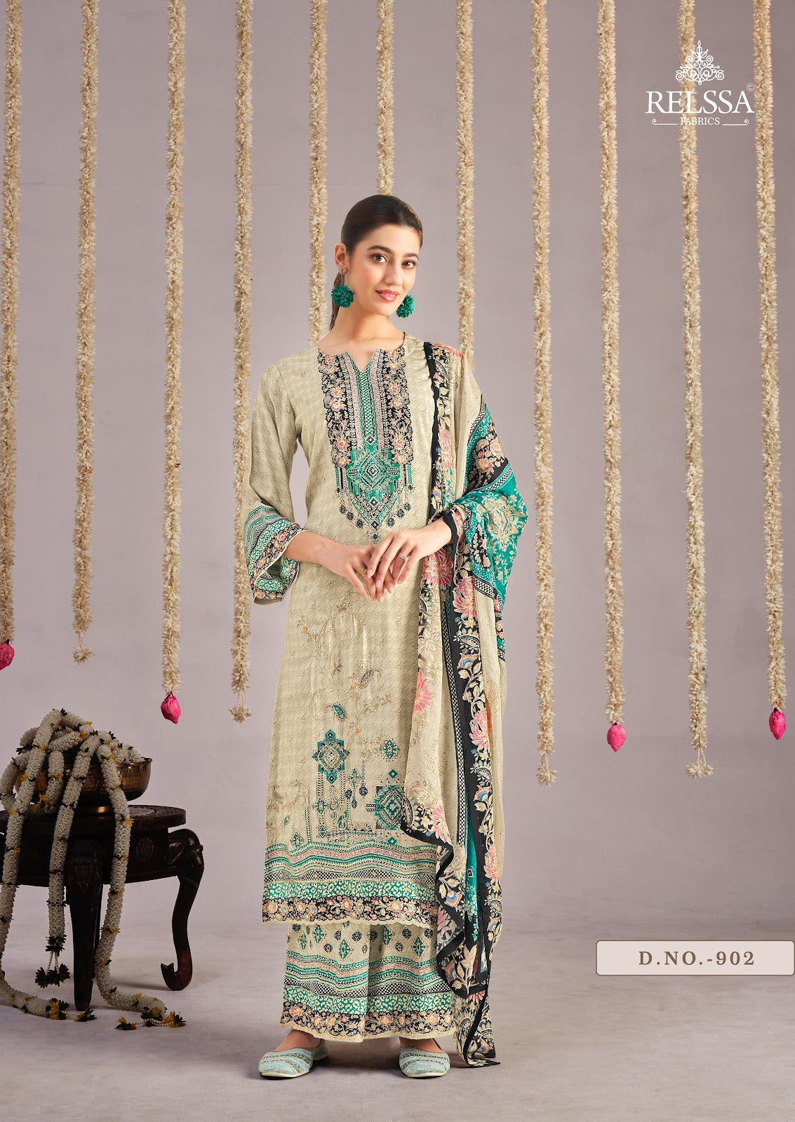 Sakshi 9 Relssa Fabrics Plazzo Style Suits Wholesale Price