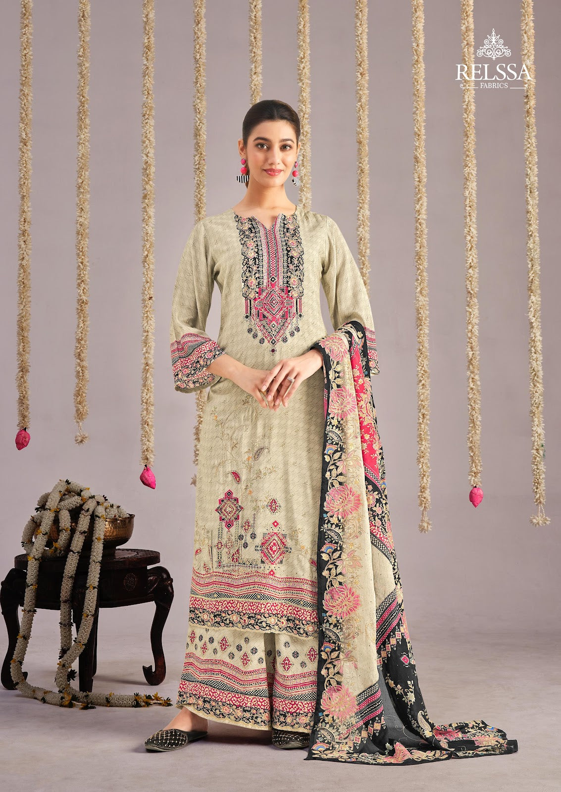 Sakshi 9 Relssa Fabrics Plazzo Style Suits Wholesale Price